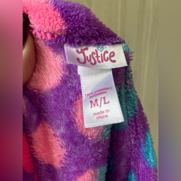 Justice colorful towel dress, peace symbol, size youth M/L EUC - Picture 5 of 5